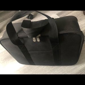 Makeup Carrier Organizer Black Canvas Bag